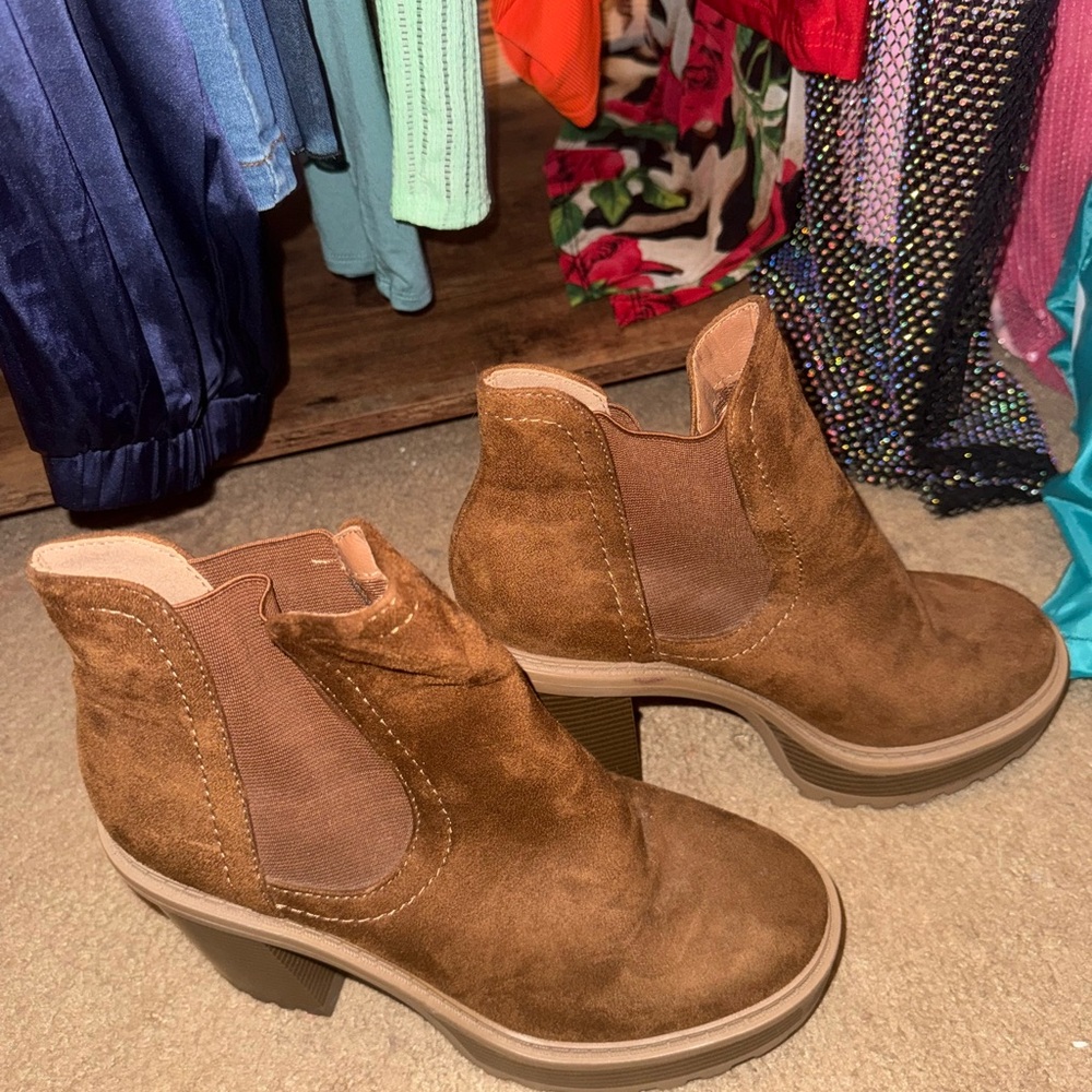 Brown Suede Ankle Boots